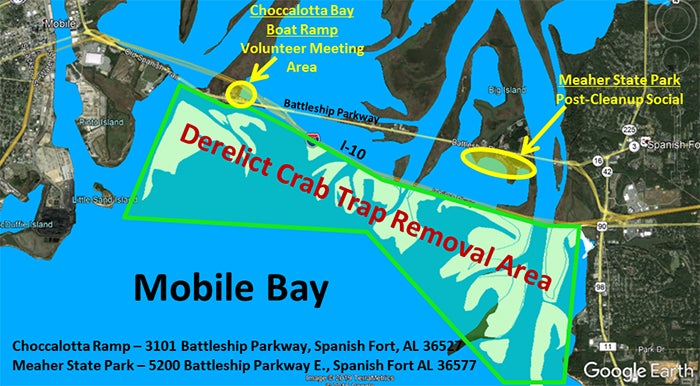 Volunteers Needed for Derelict Crab Trap Cleanup in Mobile Bay on April 19-20